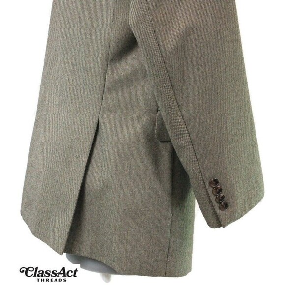 IZOD Blazer Sport Coat Suit Jacket Gray Checked Business Men's 44L - Picture 4 of 8